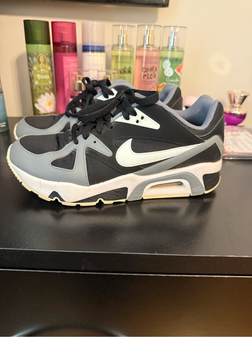 Nike Kids Black, Gray & White Swoosh Air-Style Sneakers